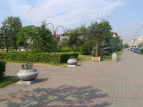 Установка вазонов на проспекте Мира в Красноярске