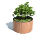 Крупный вазон -кольцо для дерева, небольшого кустарника, стационарный без скамейки