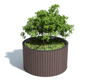 Крупный вазон -кольцо для дерева, небольшого кустарника, стационарный без скамейки