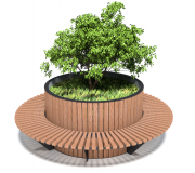 Вазон-кольцо для деревьев с интегрированной в него скамьейВазон-кольцо для деревьев с интегрированной в него скамьей